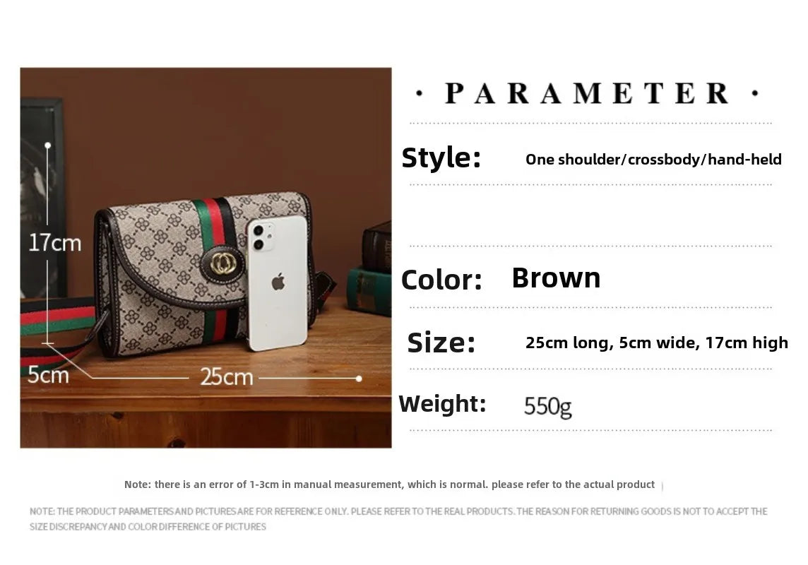 High-End Fashion Women's Envelope Shoulder Messenger Bag Versatile New Style Handbag for All Seasons