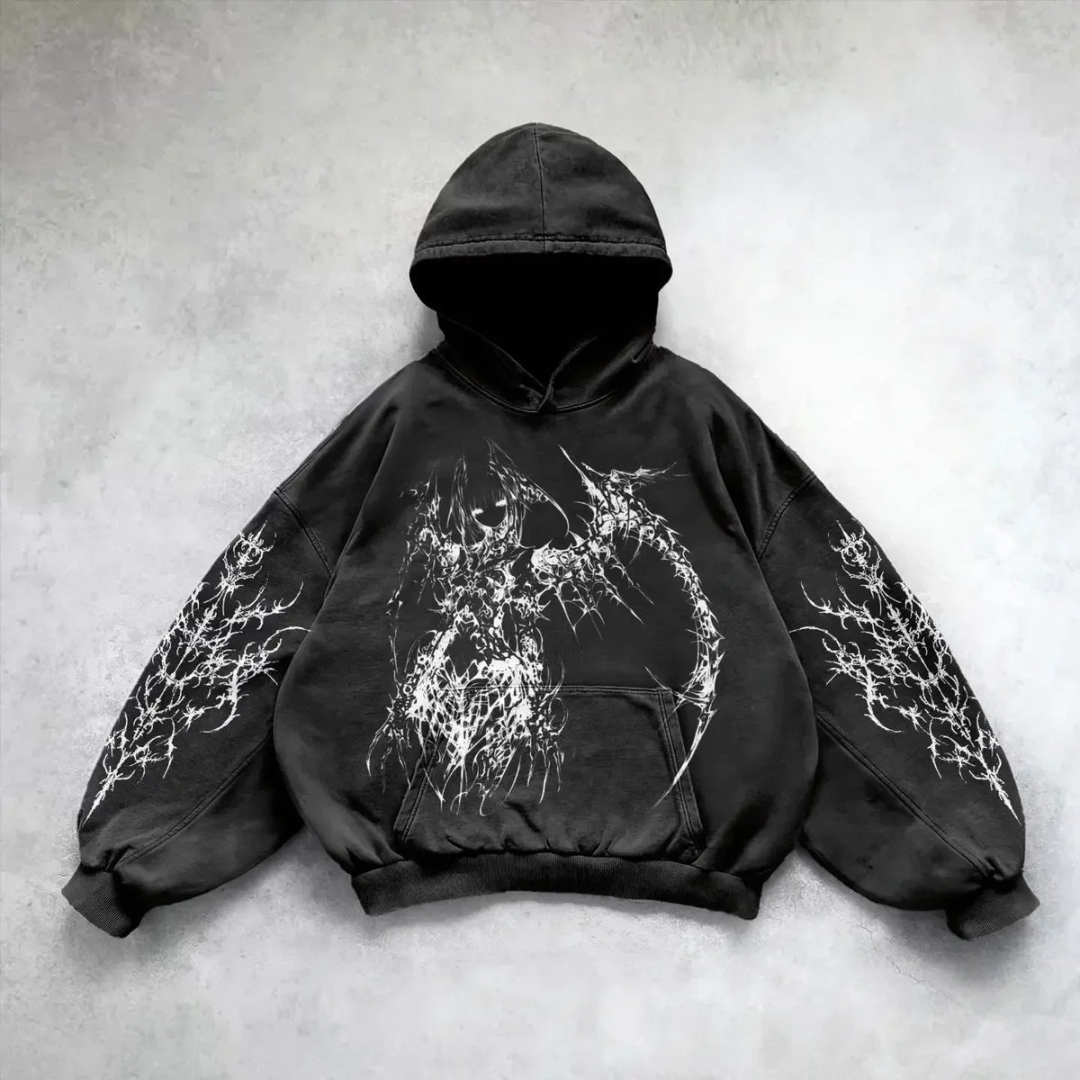 Harajuku gothic goddess print hoodies women goth 2025 hot sell hoodie y2k tops oversized sweatshirt black streetwear clothes