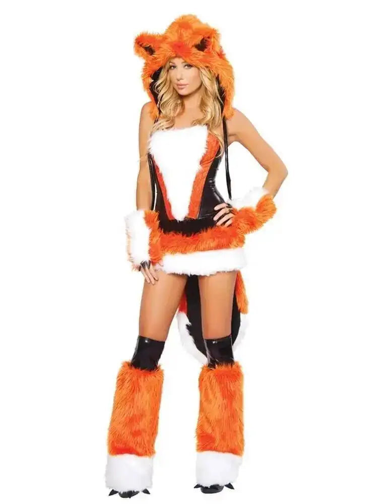 Halloween Cosplay Deluxe Plush Monster Animal Costume Adult Fox Cat Girl Cosplay Costume Halloween Costumes Women Fancy Party
