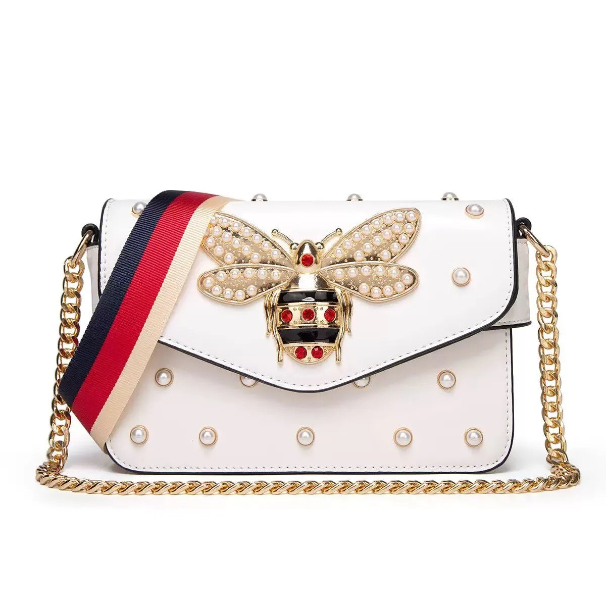 Fashion Luxury Brand Women Handbag 2026 New Retro Bee Female Shoulder Bags Simple High Quality Leather Chain Crossbody Bags