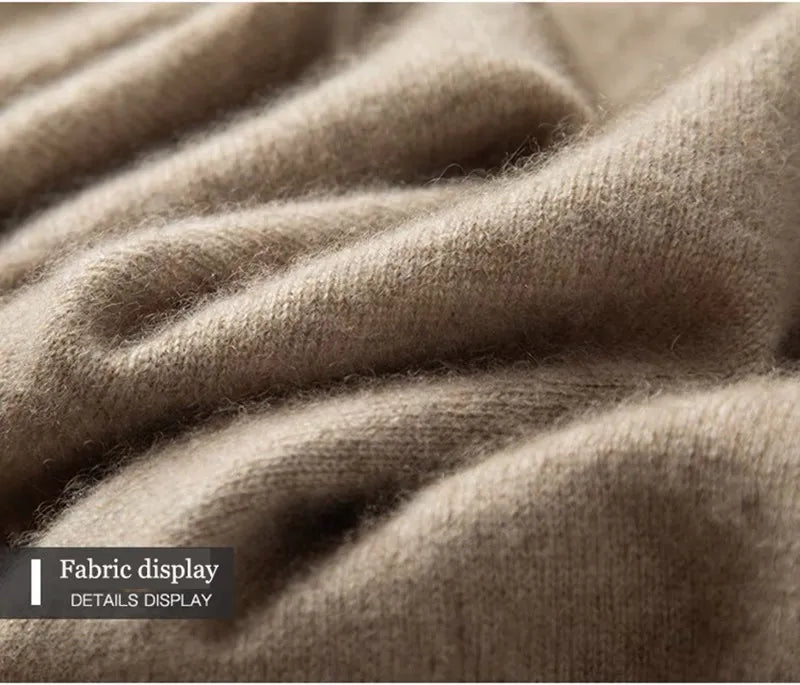 Men's 100% pure Cashmere Sweater High Lapels Pullovers Knitted Wool Winter New Tops Long Sleeve High-End Jumpers