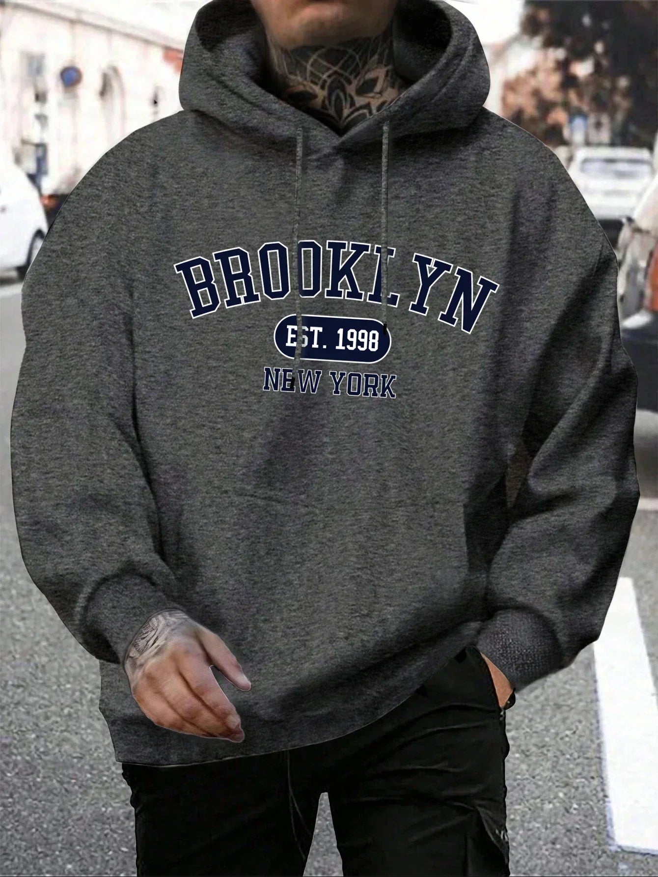 Men Hoodies Harajuku Crewneck Hoodie Fashion Oversize Hoody Autumn Comfortable Tracksuit Brooklyn Est 1998 New York Printing
