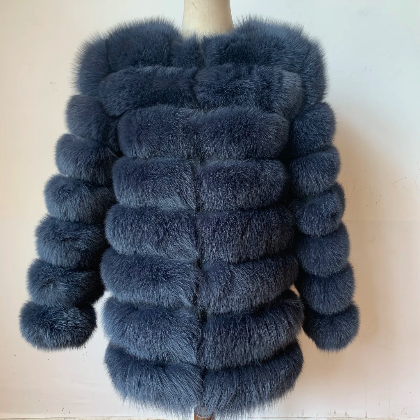 NEW Style Length Sleeves 4in1 Real Fur Coats Women Natural Real Fur Jackets Vest Winter Outerwear Women Fox Fur Coat Quality Fur
