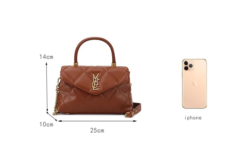 2025 new high-end diamond grid handbag fashion chain versatile shoulder crossbody bag