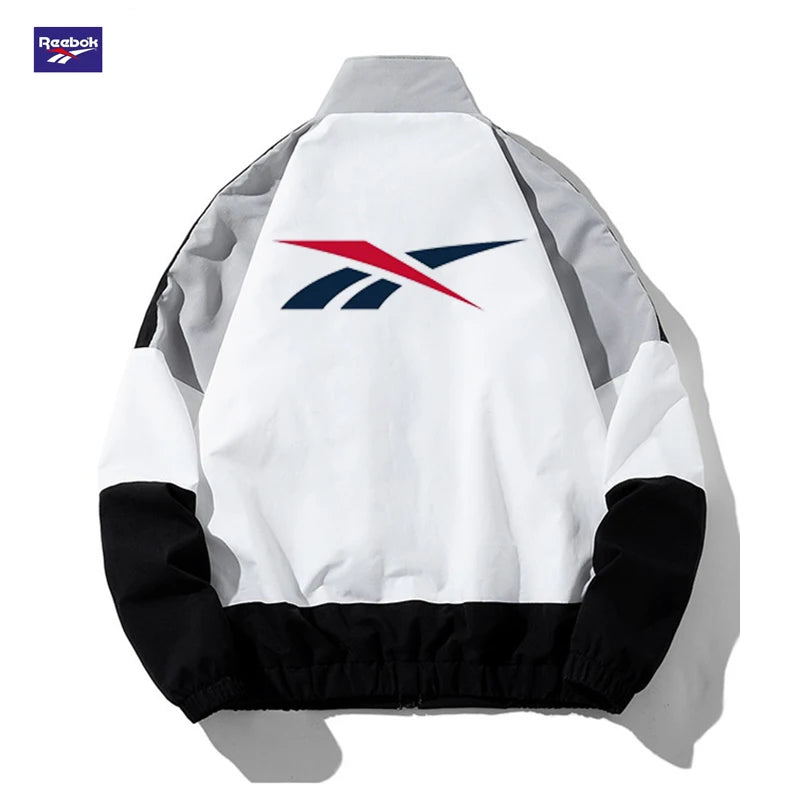 Reebok Men's Windproof Jacket 2026 Hip-Hop Street Style Zipper Jacket Harajuku Lightweight Sport Coat Comfortable and Cool to We