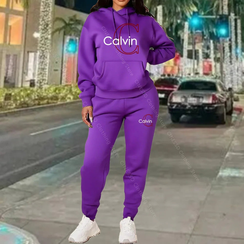 Hoodies Women Pants Sets Sweatshirt And Sweatpant Full Outfit Spring Autumn Loose Fit Stylish Trendy Designer Clothing Women Set
