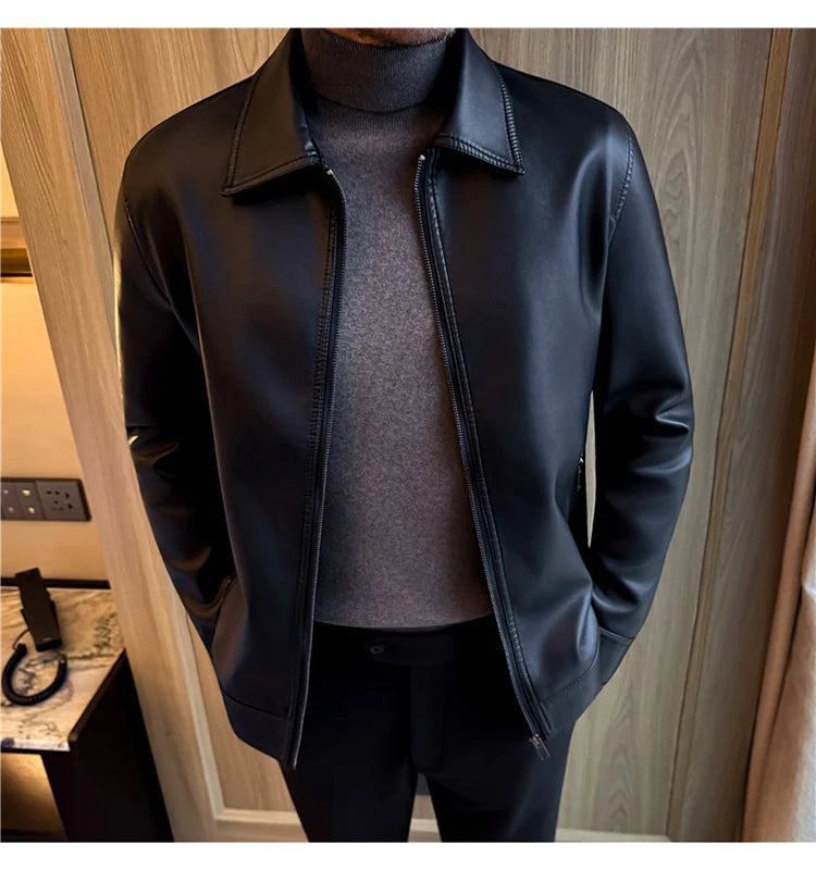 Men's 2026 Motorcycle Biker Jacket, Faux Leather PU Motorcycle Jacket, Slim Fit Stand Collar, Streetwear Zipper Jacket