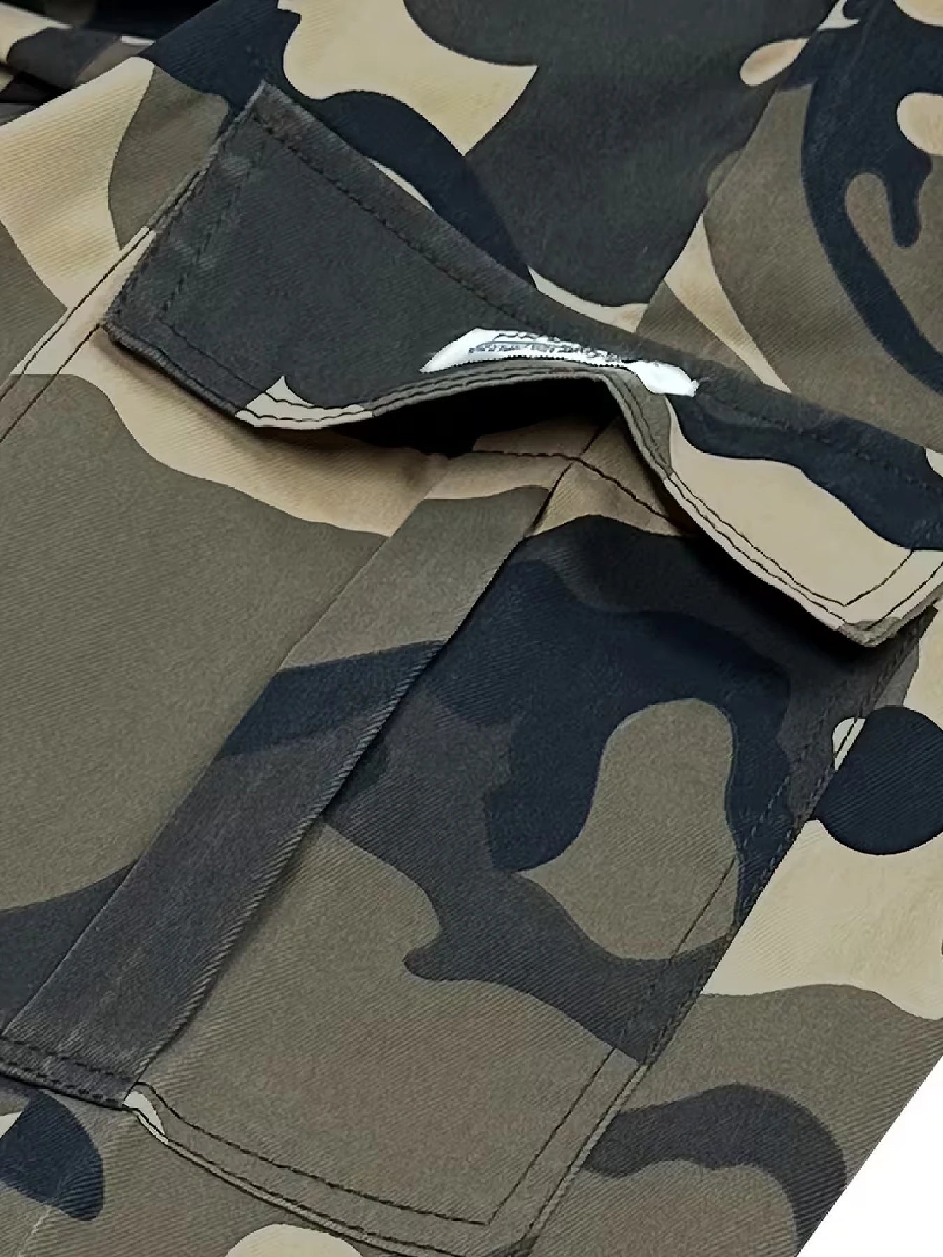 Men's Casual Cargo Shorts — All-Over Print, Non-Stretch Woven Fabric. Features a Dual Elastic Waistband and Drawstring Design; A
