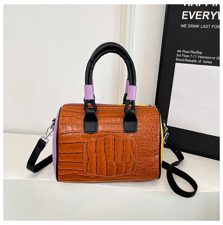 Design Patchwork Zipper 2026 Hot Sale Women's Bags Retro High Quality Women's Bags PU New Personality Stylish Shoulder Bags