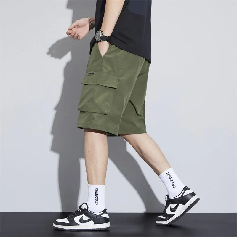 Summer Men's Cargo Shorts Casual Baggy Multi-Pockets Streetwear Shorts Male Fashion Loose Overalls Shorts Male Plus Size