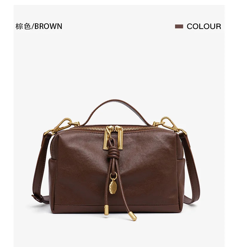 YANATARI Luxury Handbags Female Crossbody Bags Shoulder Bag Women Bags New Fashion 2026 Genuine Cowhide Leather Satchel