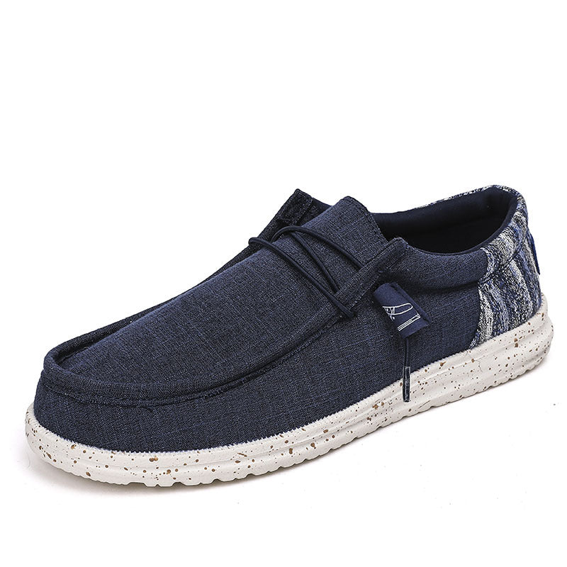 Zapatillas de lona informales transpirables con retales para hombre