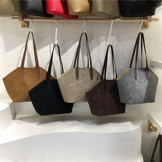 Bolso de hombro de tela de gamuza versátil y a la moda para mujer