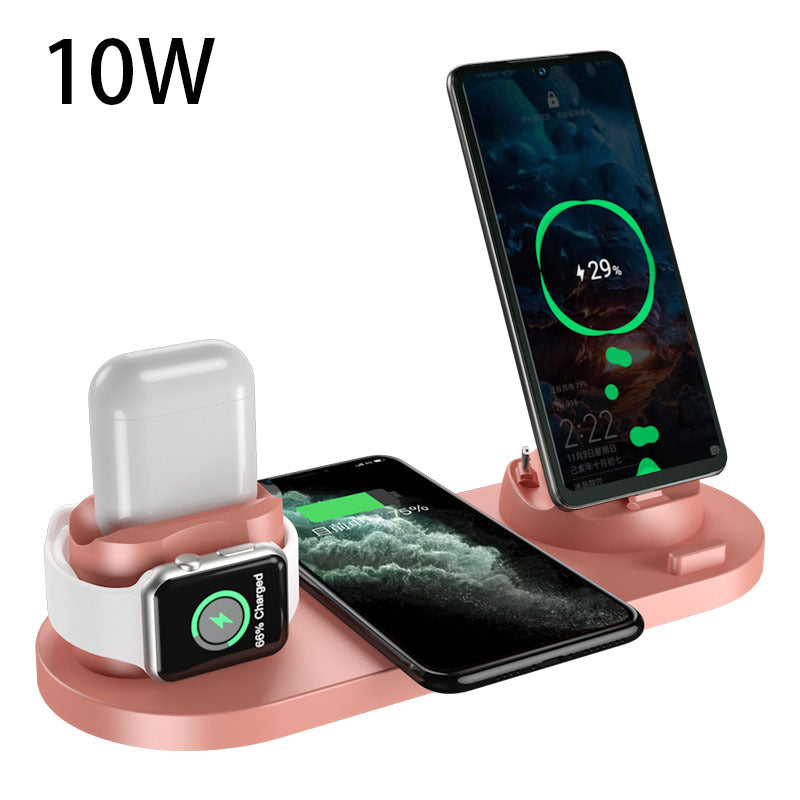 Cargador inalámbrico para iPhone, cargador rápido para teléfono, base de carga rápida para teléfono y reloj, estación de carga 6 en 1