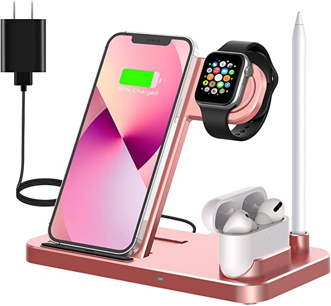 Cargador inalámbrico plegable 4 en 1 de carga rápida de 15 W