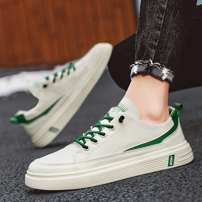 Zapatillas de cuero casuales de primavera y otoño para hombre