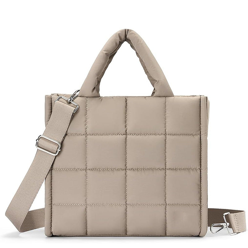 Square-grid Down-quilted Crossbody Bag Lightweight And Fluffy Handheld