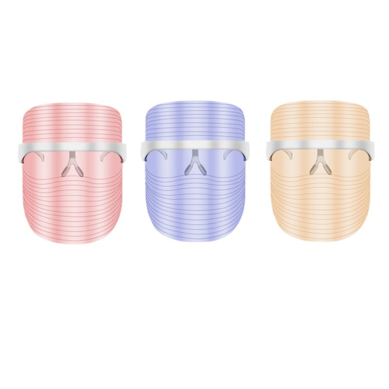 Mascarilla de belleza LED de tres colores para el hogar, para eliminar el acné facial, rejuvenecimiento fotónico de la piel, blanqueamiento de la piel y aclaramiento de manchas, aparato de belleza