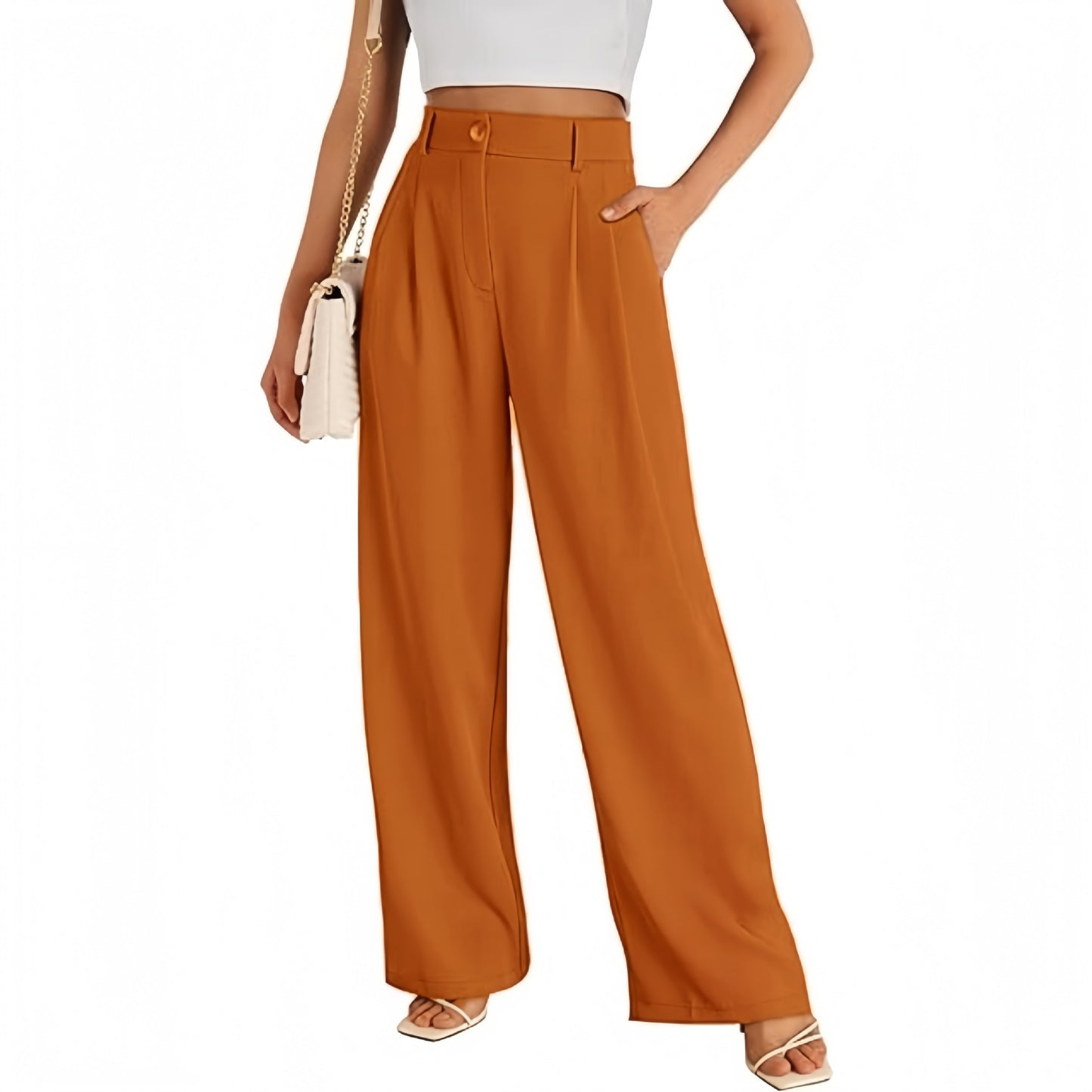 New European And American Style Pocket Dress Pants Wide-leg Formal Trousers