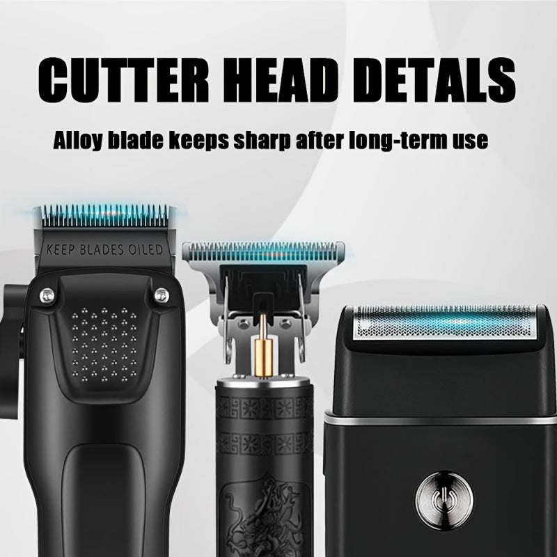 Professional Hair And Beard Grooming Kit Equipped With A Cordless Hair Clipper