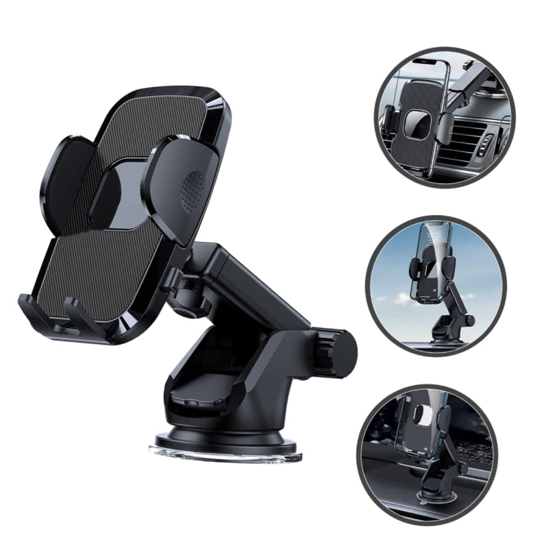 Soporte de teléfono multifuncional para coche, parabrisas, ventosa de gravedad, soporte para teléfonos móviles iOS y Android