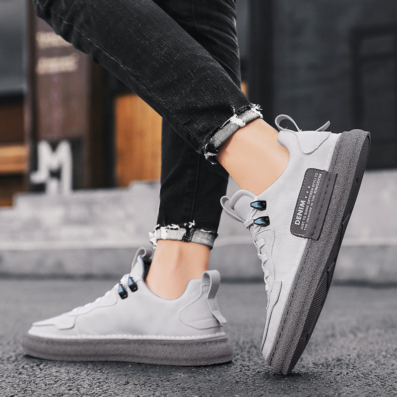Zapatillas casual de piel versátiles para hombre