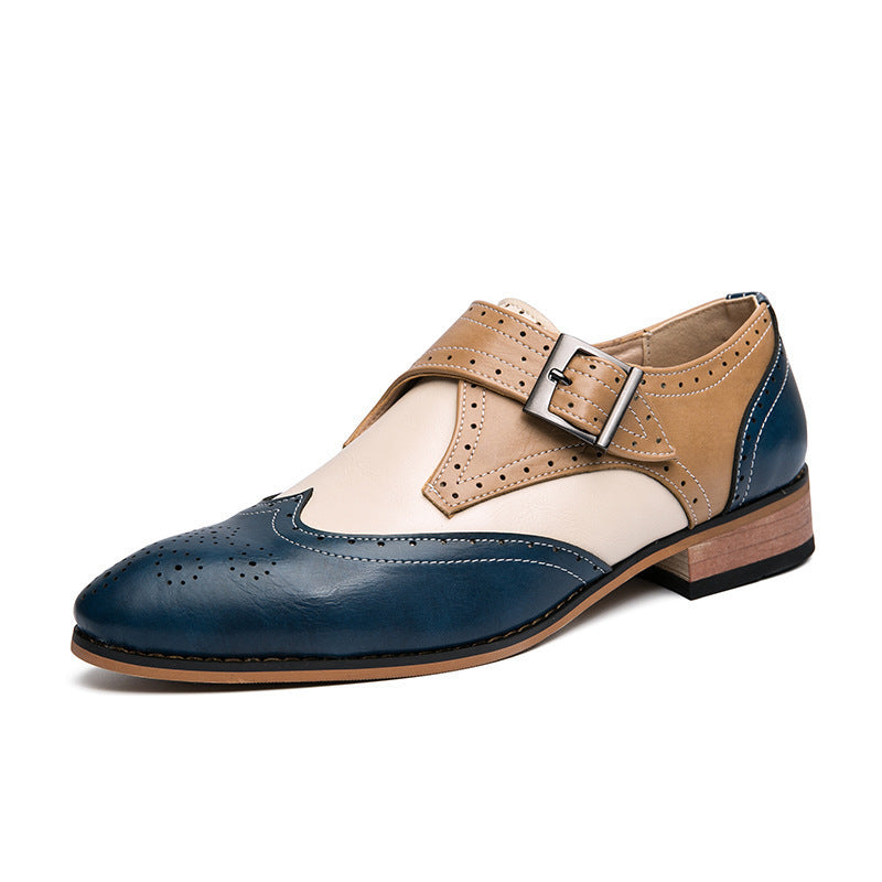 Zapatos de cuero color block para hombre: tendencia de moda