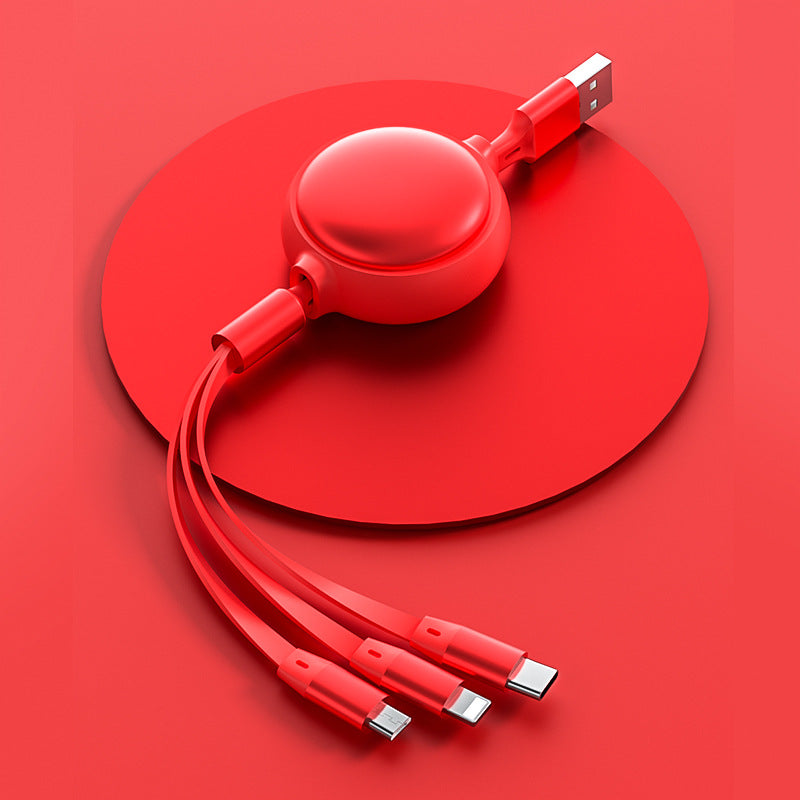 Cable USB 3 en 1, Cable Micro USB Tipo C 3 en 1, Cable de carga USB C retráctil de 2.4A