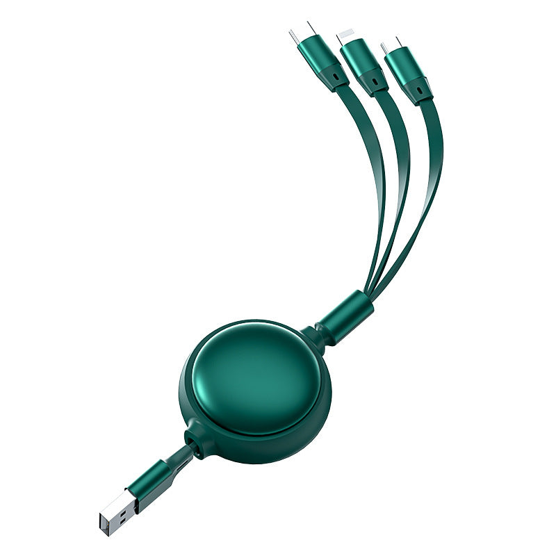 Cable USB 3 en 1, Cable Micro USB Tipo C 3 en 1, Cable de carga USB C retráctil de 2.4A