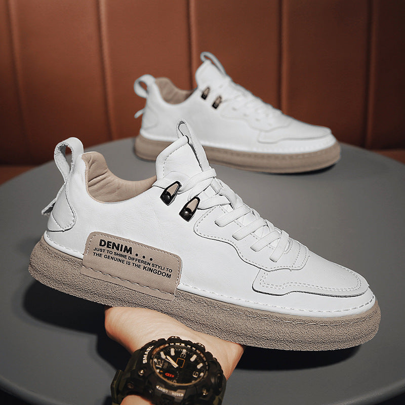 Zapatillas casual de piel versátiles para hombre