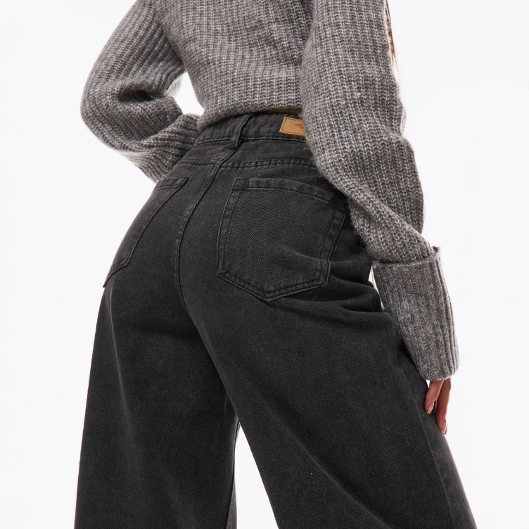 New Womens Wide-leg Denim Jeans