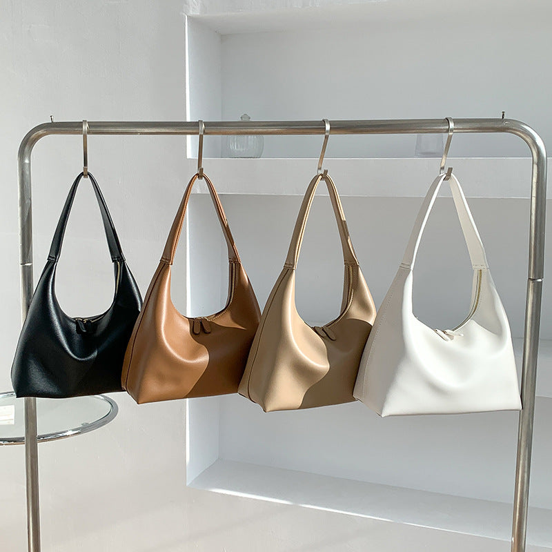 Bolso de hombro sencillo de piel suave para mujer, versátil y de nicho