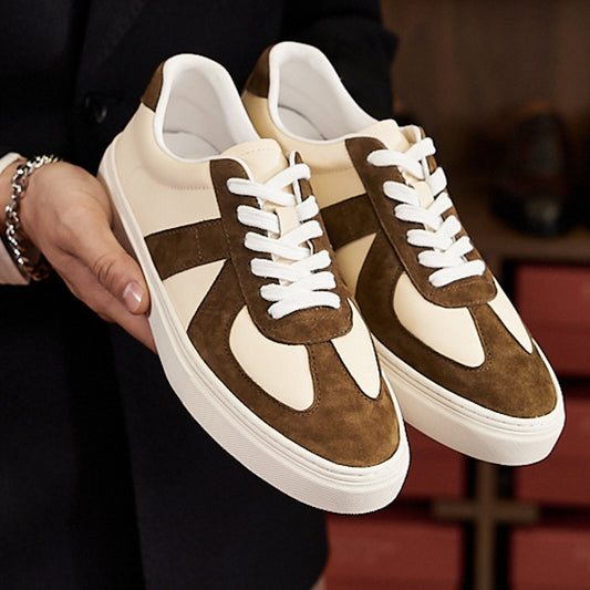 Zapatillas de skate planas casuales para pareja con combinación de colores retro