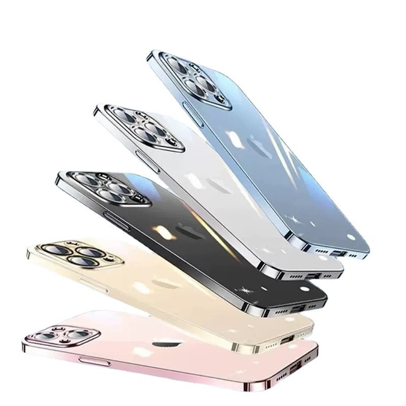 Funda de teléfono 13 sencilla de protección total para lentes, transparente como el hielo, antiamarilleamiento