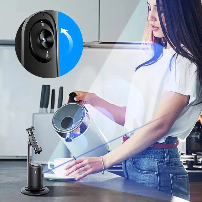 Gimbal de seguimiento facial automático 360 AI, soporte automático inteligente para teléfono con seguimiento facial para videos de smartphone, vlog, estabilizador de trípode en vivo