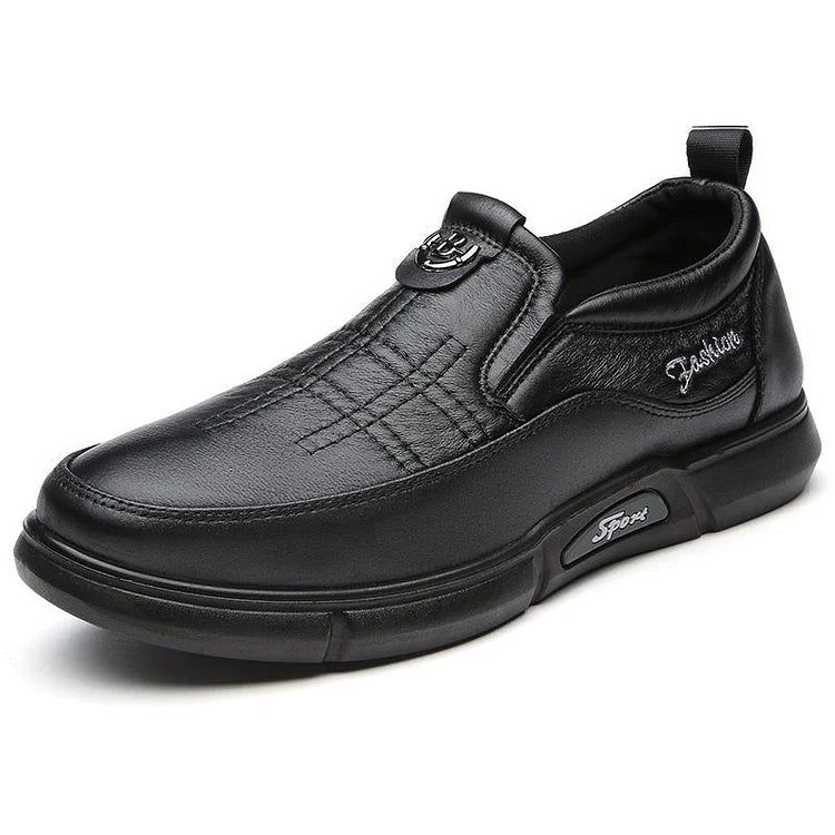 Zapatos de Cuero para Hombre, Zapatos de Papá para Personas de Mediana Edad y Ancianos, Suela Blanda
