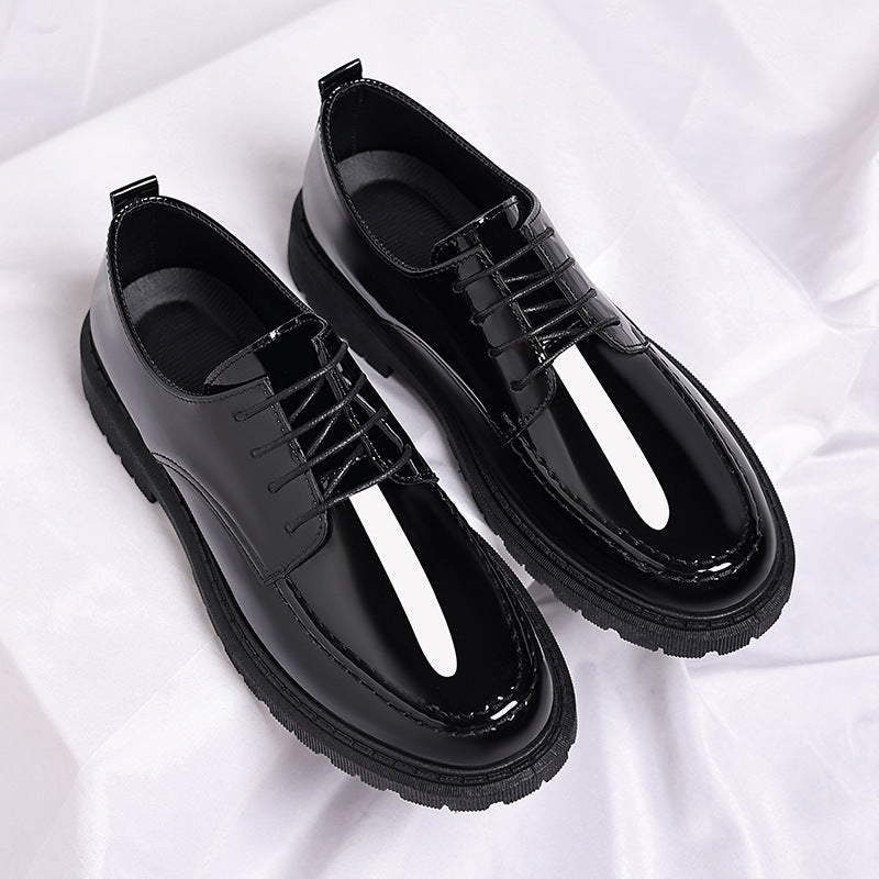 Zapatos de cuero casuales de hombre, de estilo moderno y con acabado pulido