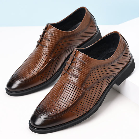 Zapatos de vestir de cuero para ir al trabajo con punta redonda antideslizante