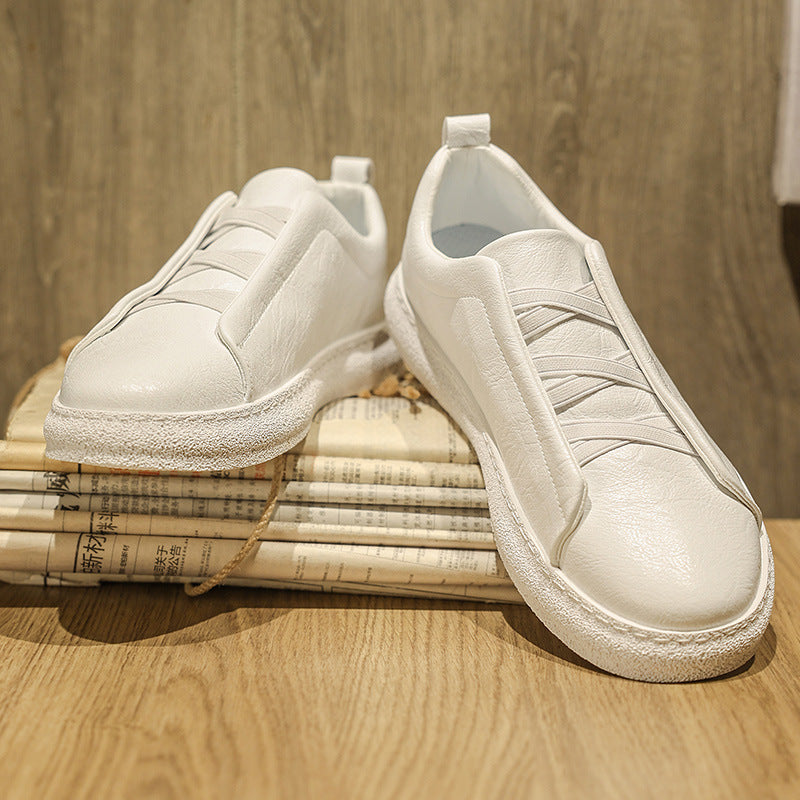 Zapatos tipo board ultraligeros de suela gruesa con tela a cuadros para traje de hombre