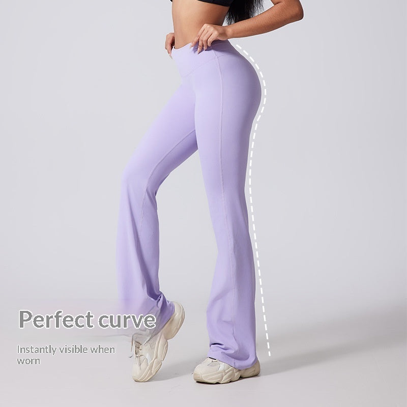 Pantalones acampanados de mujer de talle alto y corte ajustado con pierna ancha