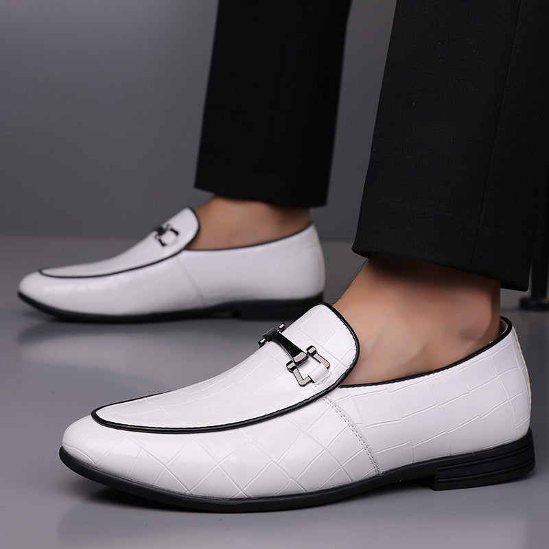 Zapatos de cuero ligeros de lujo para hombre, con suela de goma, talla grande y diseño a cuadros