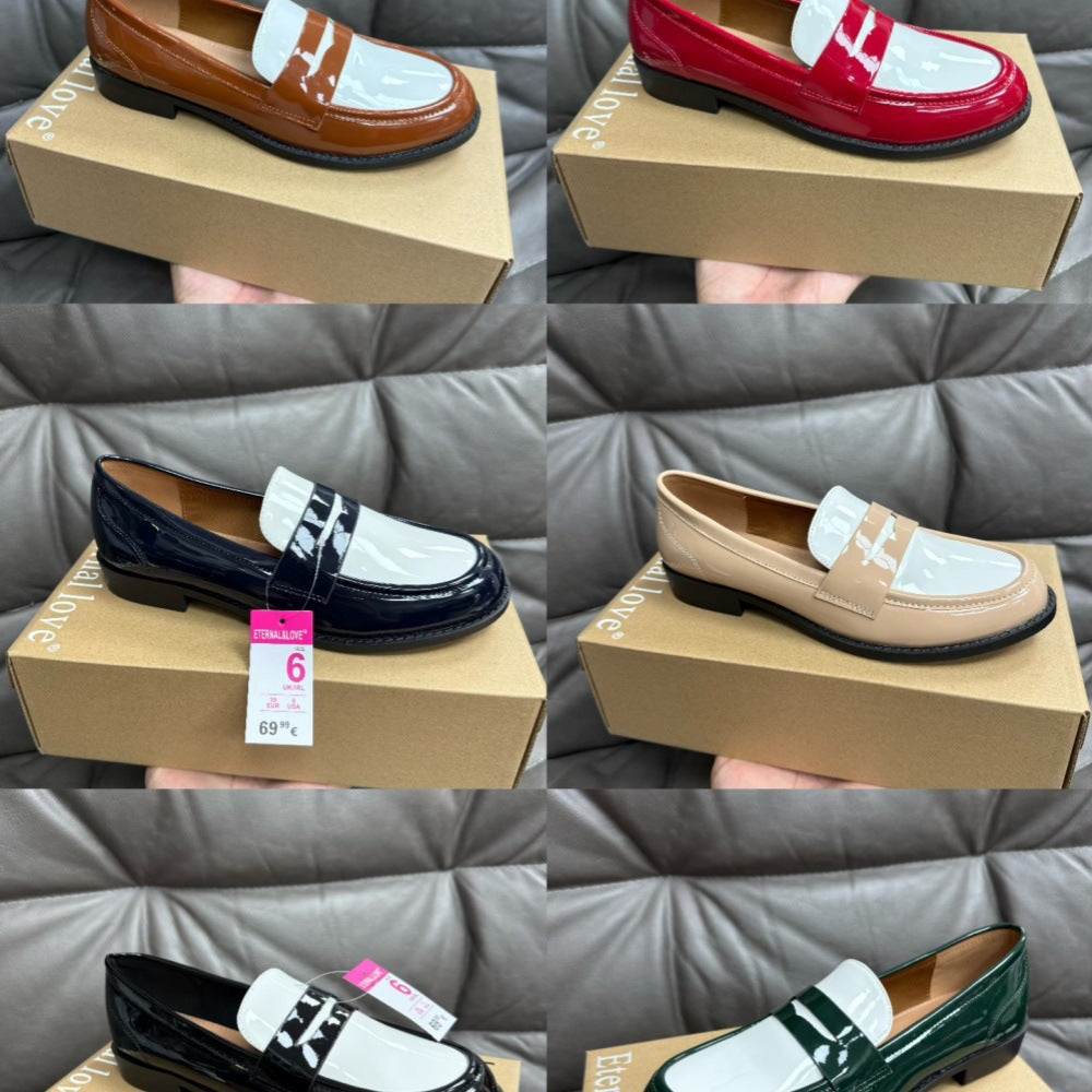 Mocasines de cuero casuales estilo británico sin cordones