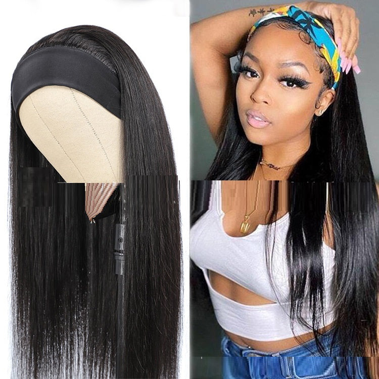 Diadema con mecanismo de tira recta para cabello humano