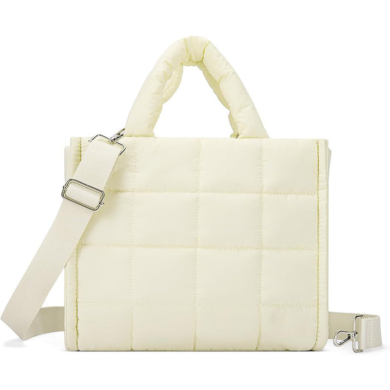 Square-grid Down-quilted Crossbody Bag Lightweight And Fluffy Handheld