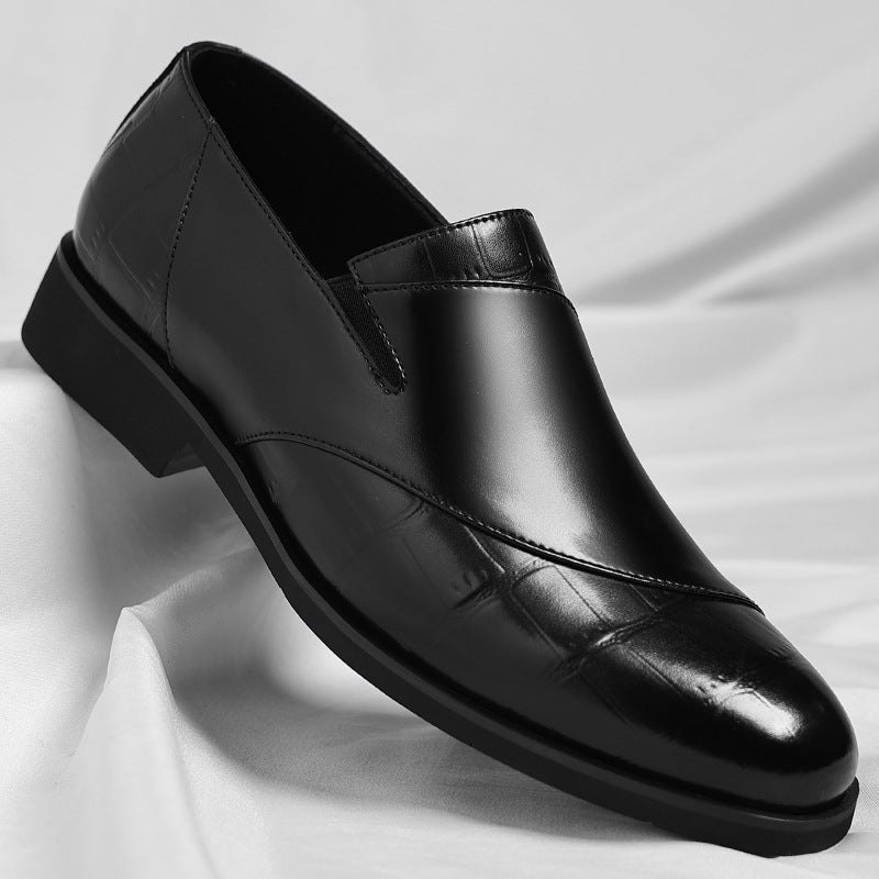 Zapatos de cuero casuales sin cordones para hombre, de corte bajo, para uso formal de negocios