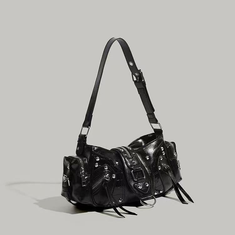 Bolso bandolera de motorista con un solo hombro estilo Y2K atrevido para uso diario