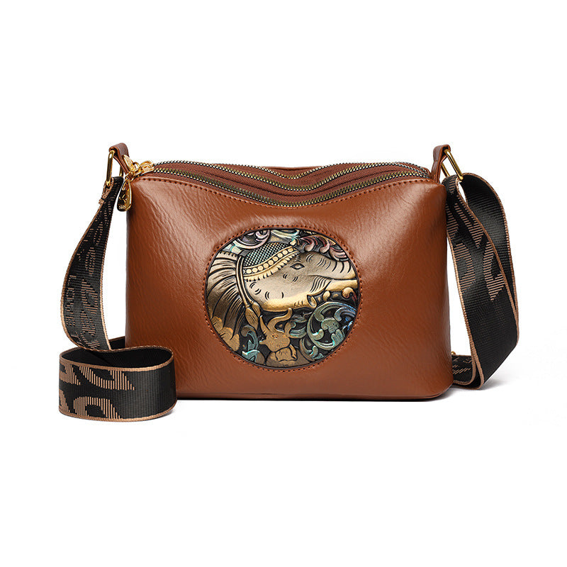 Bolso de Hombro de Estilo Chino Retro de Gran Capacidad y Múltiples Compartimentos