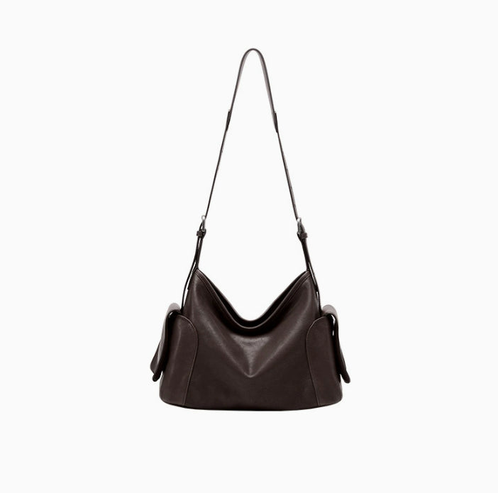 Large, Genuine Leather Crossbody Bag With Dual Handles