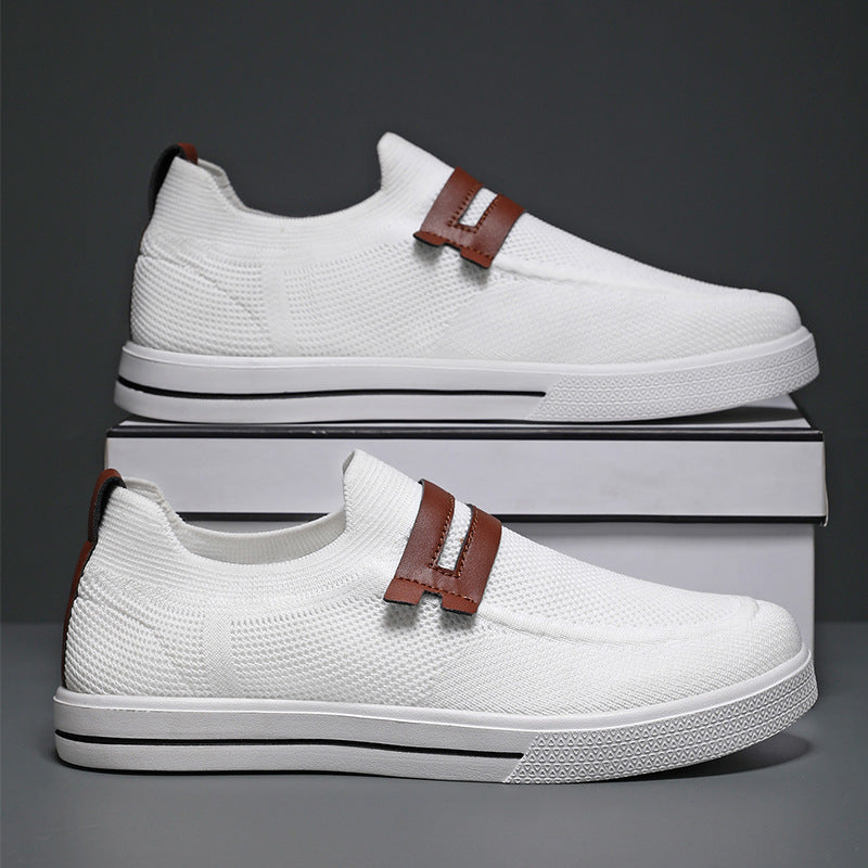 Zapatos informales transpirables de verano para hombre, de malla suave y elástica, ligeros