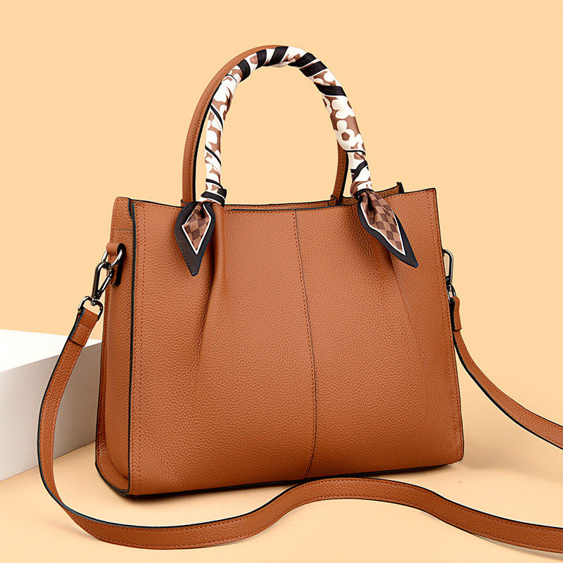 Bolso bandolera de mano de cuero a la moda para mujer